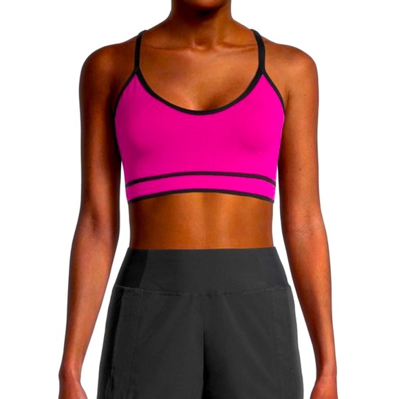 Avis Pink & Black Low Support Cami Sports Bra SIZE LARGE NWT - Picture 1 of 4